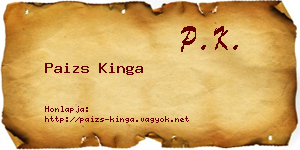 Paizs Kinga névjegykártya